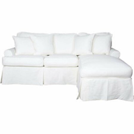 SUNSET TRADING Horizon Sleeper Sofa & Chaise - Slip Cover Set Only Warm White SU-117678SC-423080